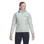 adidas Damen Terrex Multi Isolierte Gepolsterte Kapuzenjacke Leinen Grün