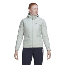 adidas Dames Terrex Multi Geisoleerde Gepatste Hoodie Jas Linnen Groen