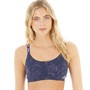 adidas Womens Sport Micro Cut Free BOS Logo Scoop Lounge Bra Blue Print