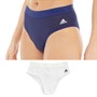 adidas Womens Sport Cotton BOS Linear Logo Two Pack Bikini Briefs White/Navy