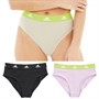 adidas Womens Sport Active Cotton BOS Logo Three Pack Bikini Briefs Black/Beige/Lilac