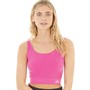 adidas Womens Sport 3D Rib BOS Logo Cropped Top Fuchsia