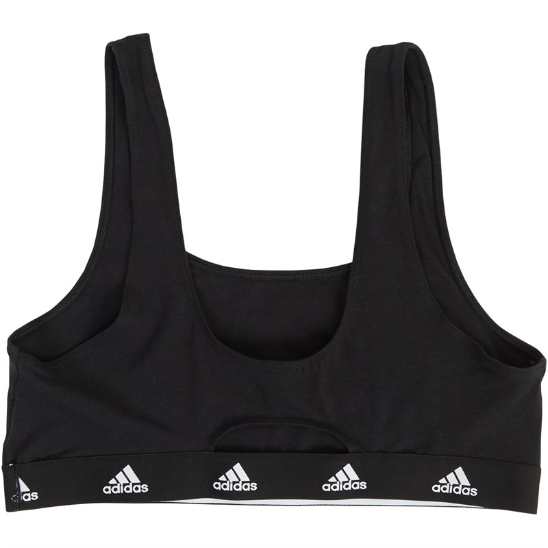 adidas Womens Sport Active Cotton BOS Logo Bralette Black