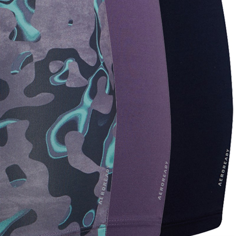 adidas Mens Active Micro Flex Three Pack Boxer Briefs Black/Purple/Print