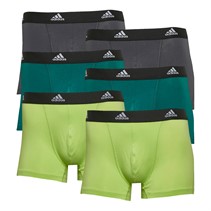 adidas Mens Active Flex Cotton Six Pack Trunks Green/Lime/Grey