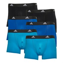 adidas Mens Active Flex Cotton Six Pack Trunks Black/Blue/Navy