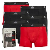 adidas Mens Active Flex Cotton Six Pack Trunks Black/Red/Print