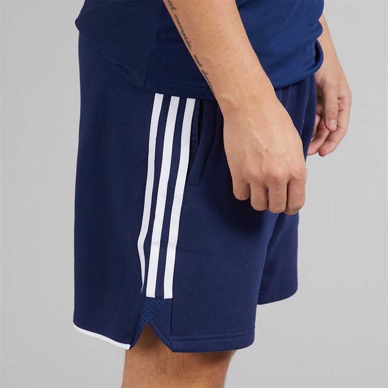 adidas Mens Tiro 23 Sweat Shorts Team Navy Blue/White