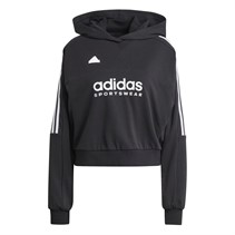 adidas Damen Tiro 3-Stripes Kapuzenpullover Schwarz