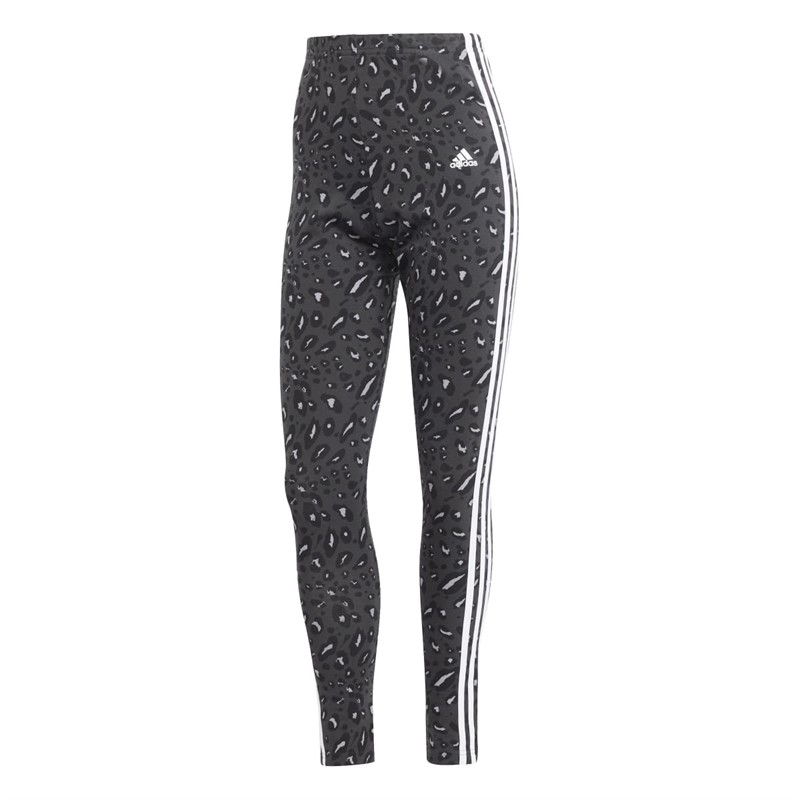 adidas Damskie Essentials 3-Stripes Animal Print Legginsy Odcienie szarości