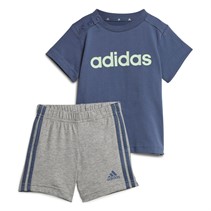 adidas Baby Essentials Lineage T-shirt en Shorts Set Tweedehands Inkt/Signaalgroen