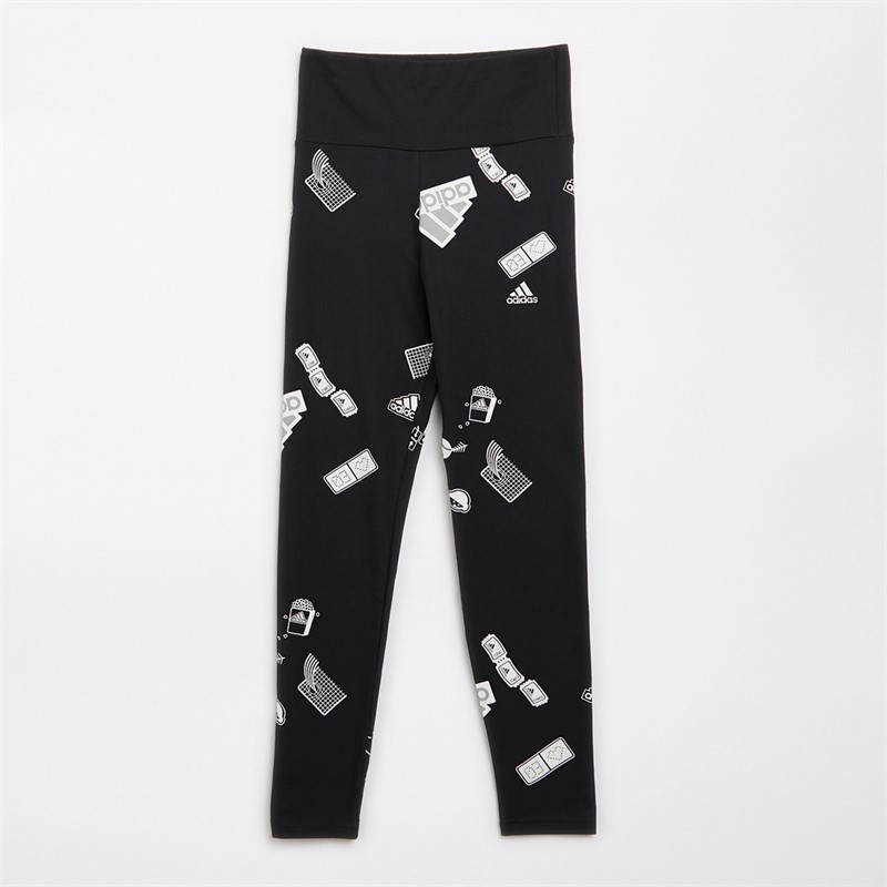 adidas Meisjes nd Love Graphic Legging Zwart