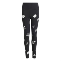 adidas Leggings à imprimé Brand Love Fille juniors Noir/Gris Chiné moyen/Gris uni/Blanc