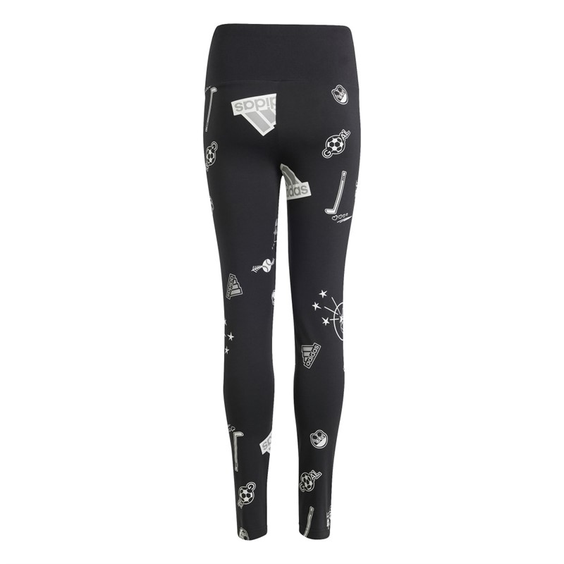 adidas Meisjes nd Love Graphic Legging Zwart