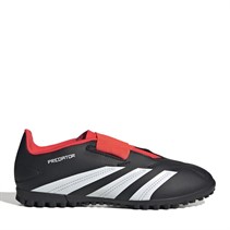 adidas Predator Club buty piłkarskie do futbolu z rzepem dla dzieci kolor czarno-biały/czerwony słoneczny