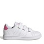 adidas Kinder Advantage Court Klettverschluss-Sneaker Schuhwerk Weiß/Pulse Magenta/Wonder Quartz