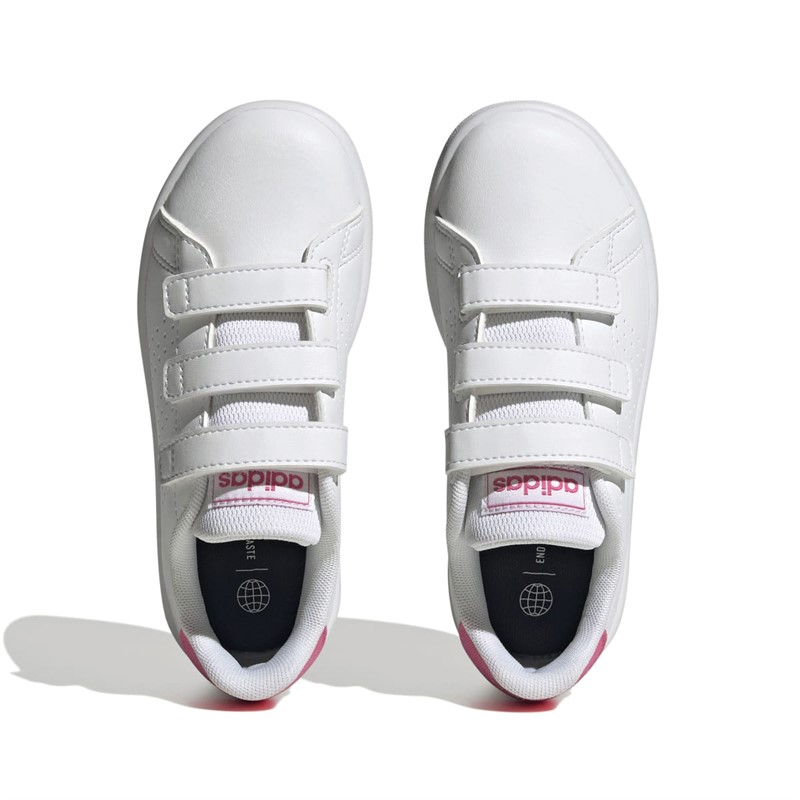 adidas Børn Advantage Court Hook-And-Loop Sneakers Hvid