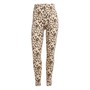 adidas Leggings Damen Essentials 3-Streifen Tiermuster Magic Beige/Mesa/Shadow Braun