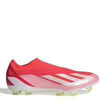 adidas Chaussures de football X Crazyfast Elite Laceless FG Terrain ferme Rouge solaire/Blanc chaussures/Jaune solaire équipe 2