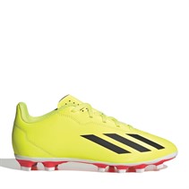 adidas Chaussures de football Junior X Crazyfast Club FXG Terrain flexible Équipe Jaune solaire 2/Noir de base/Blanc nuage