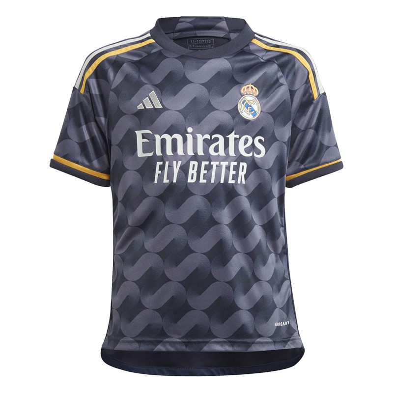 adidas Chłopięce RMFC Real Madrid 23/24 Away Koszulki Futbolowe marynarka wojenna