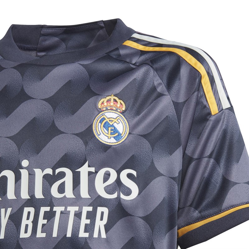 adidas Chłopięce RMFC Real Madrid 23/24 Away Koszulki Futbolowe marynarka wojenna