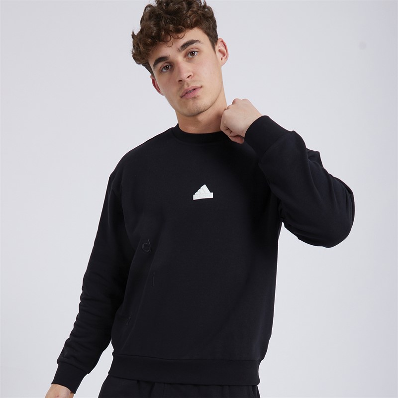 adidas Herre Broderet French Terry Sweatshirt Sort