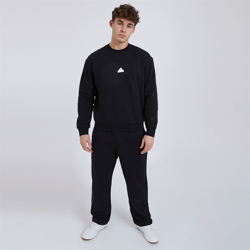 adidas Herre Broderet French Terry Sweatshirt Sort