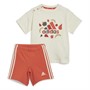 adidas T-Shirt und Shorts Set Baby Mädchen mit Fruchtprint Elfenbein/Leuchtend Rot