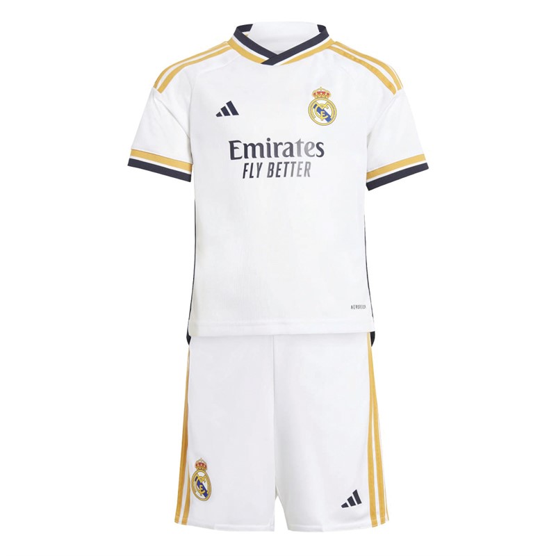 adidas Dziecięce RMFC Real Madrid 23/24 Home Koszulki Futbolowe Biały