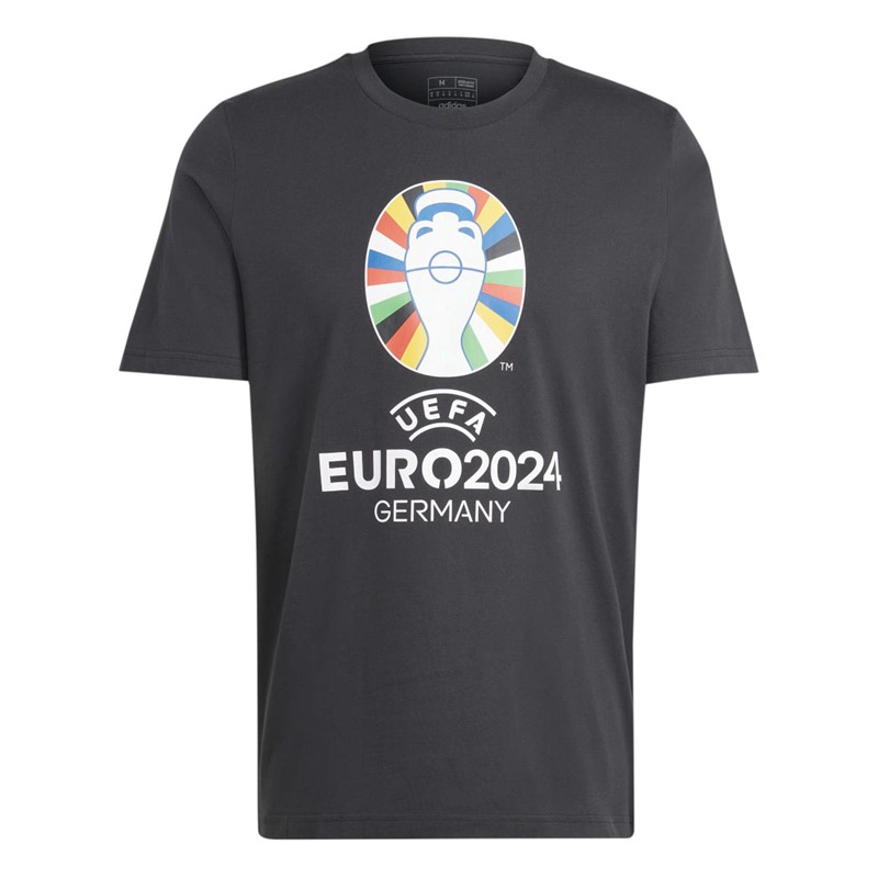 adidas Męskie UEFA Euro 2024 Official Emblem T-shirty Czarny