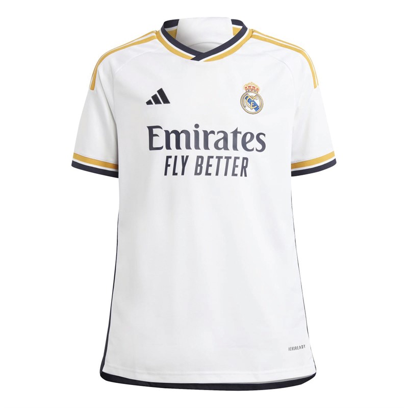 adidas Dziecięce RMFC Real Madrid 23/24 Home Koszulki Futbolowe Biały