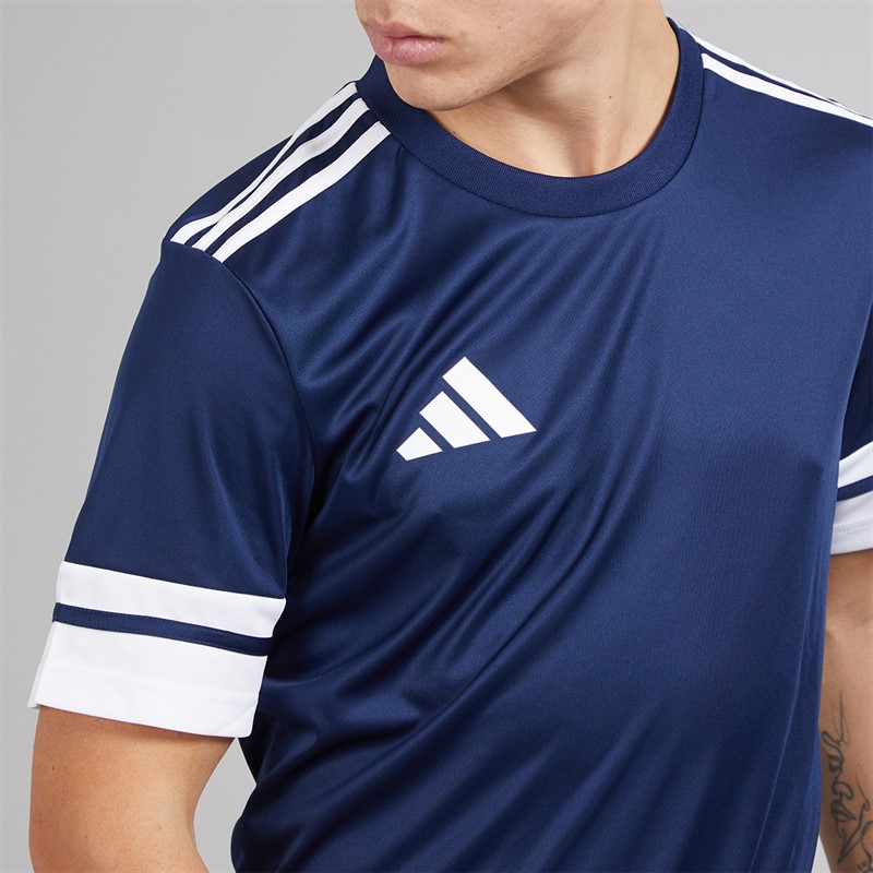 adidas Mens Squadra 25 T-Shirt Team Navy Blue/White