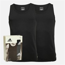 adidas Herre Aktiv Flex Bomuld To Pak Tanktoppe Sort