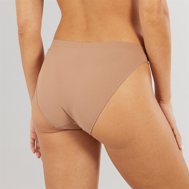 adidas Womens Sport Active Seamless Micro Stretch Low Rise Briefs Toasted Almond