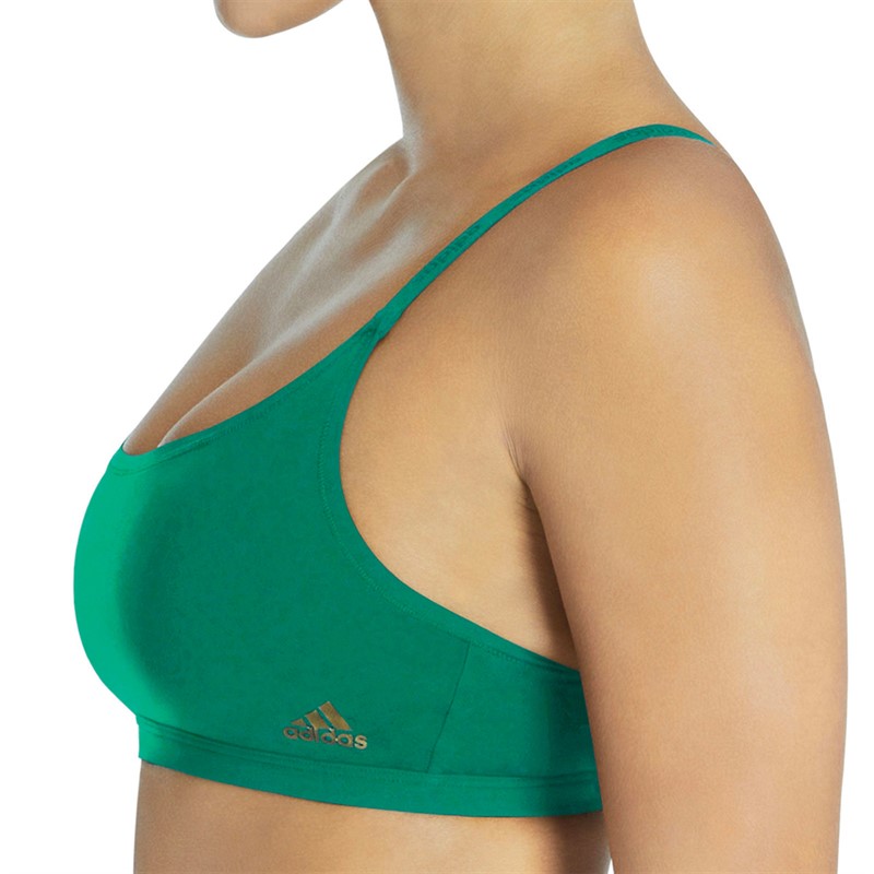 adidas Womens Sport Active Micro Body Fit Bralette Dark Green