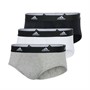adidas lot de 3 slips Homme Active Flex en coton Noir/blanc/Gris