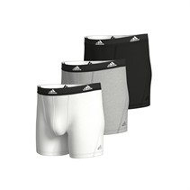 adidas Herre Active Flex Bomuld Tre Pak Boksershorts Sort/Hvid/Grå