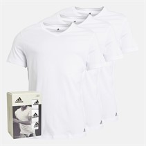 adidas Herre Aktiv Kerne Bomuld Tre Pak V-Hals T-shirts Hvid