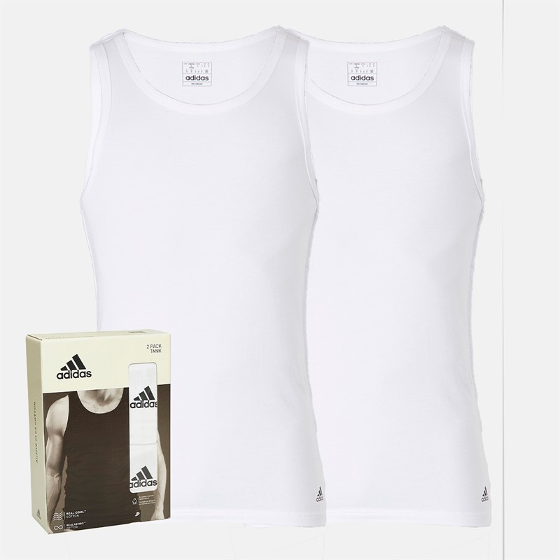 adidas Pacquet Double Débardeurs de Sport Flex Coton Blanc Homme