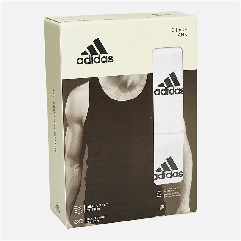 adidas Pacquet Double Débardeurs de Sport Flex Coton Blanc Homme