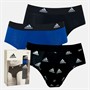 adidas Mens Active Flex Cotton Three Pack Briefs Black/Blue