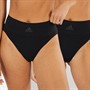 adidas Womens Sport Active Seamless Micro Stretch Two Pack High Leg Briefs Black