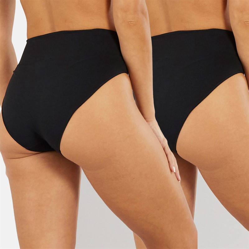 adidas Womens Sport Active Seamless Micro Stretch Two Pack High Leg Briefs Black