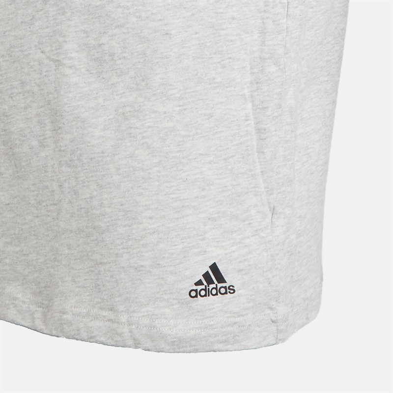 adidas lot de 3 T-shirts Homme Actif Coton Essentiel Noir/Blanc/Gris