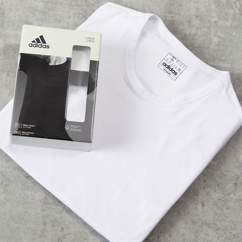 adidas T-shirts Homme Actif Flex Coton Pacquet Double Blanc