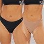 adidas Womens Sport Active Light Flex Two Pack Thongs Black/Toasted Almond