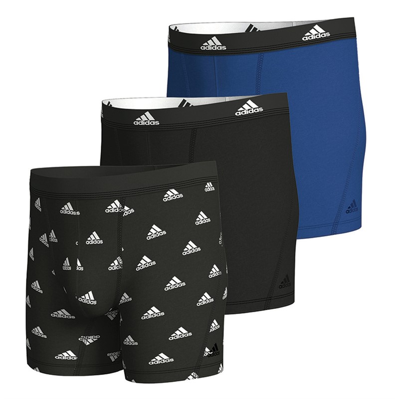 adidas lot de 3 boxers Active Flex en coton Homme Noir/Bleu