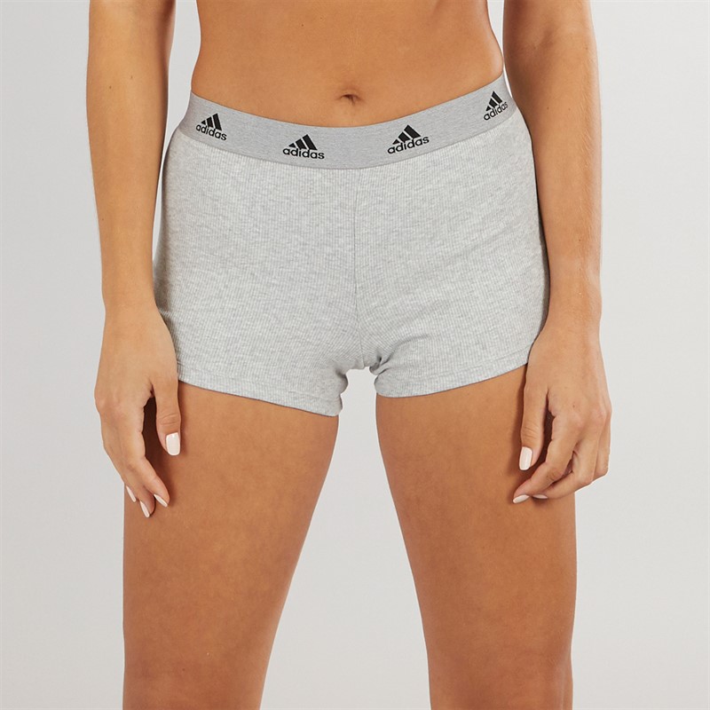 adidas Womens Sport Active Flex Ribbed Shorts Grey Heather