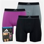 adidas Mens Active Micro Flex Three Pack Boxers Black/Purple/Grey